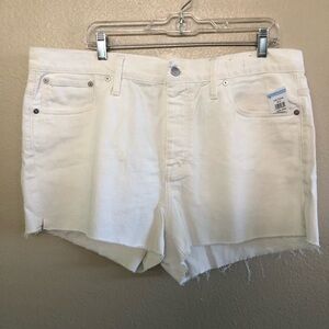 Madewell Relaxed Denim Button Fly Raw Hem Denim Shorts Size 32